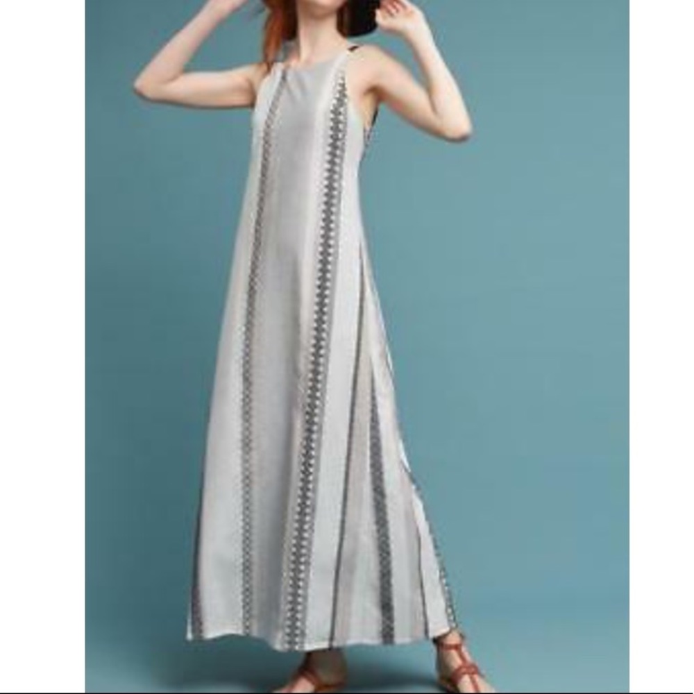 NWT ODELLS Anthro esmera textured maxi dress L